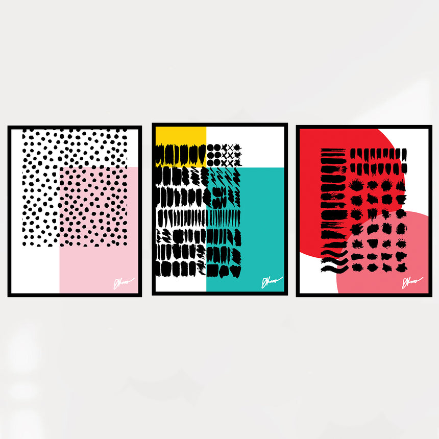 ABSTRACT PATTERN SET OF 3