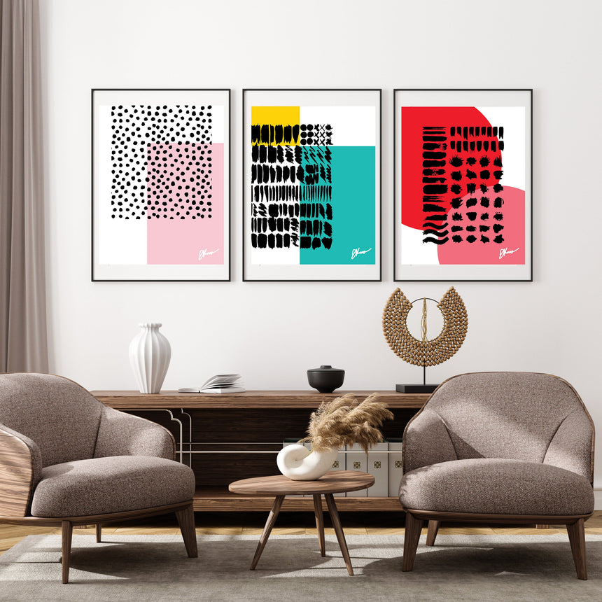 ABSTRACT PATTERN SET OF 3